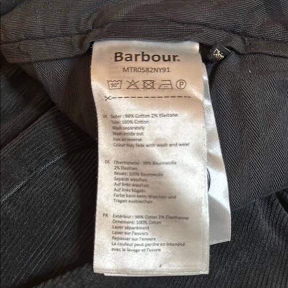 Barbour Navy Blue Corduroy Regular Fit Pants Men’s Size W40 L32 NWT MSRP $165 - Picture 4 of 6